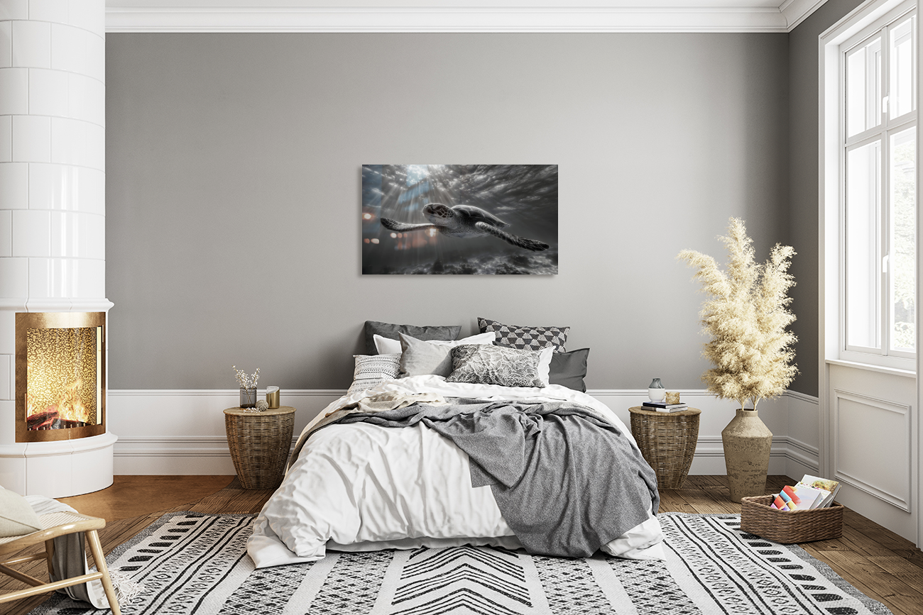 THE SLOW PATH minimal monochrome bedroom art print
