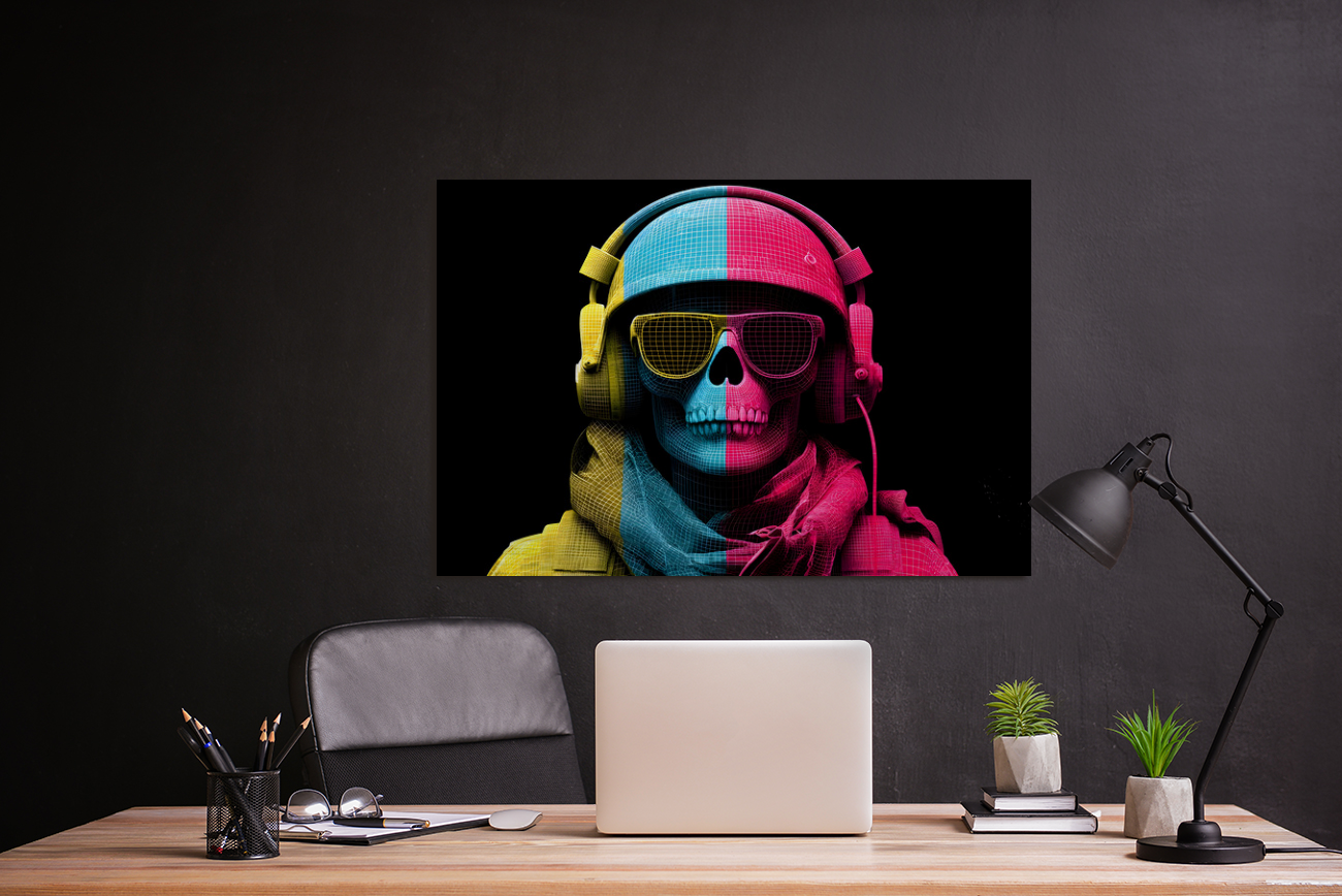 bold home office wall art - NPC non player character digital print above desk