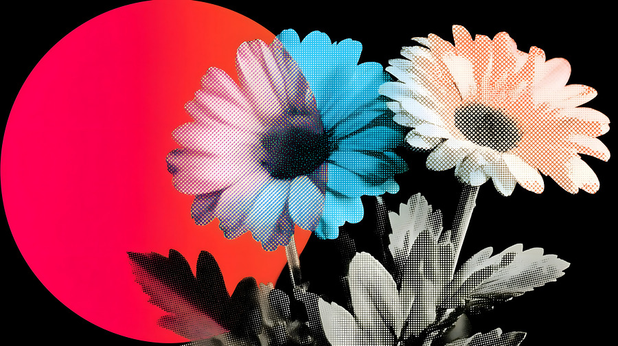 bold pop floral wall art modern living room