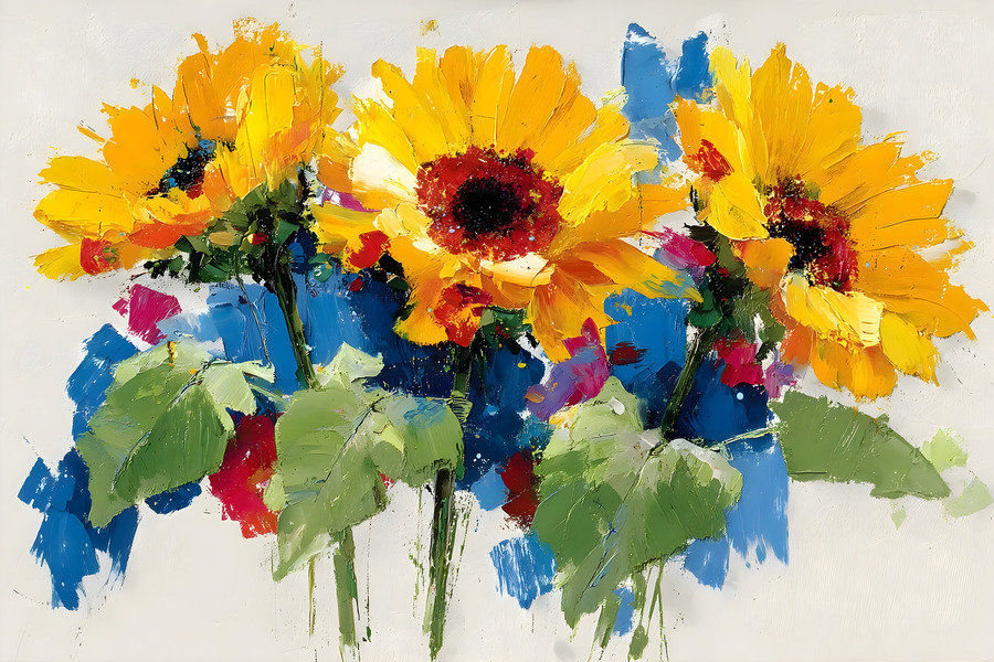 painterly floral wall art abstract flowers