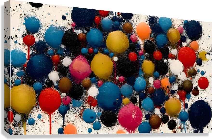 Colorful abstract dots canvas print for modern wall art