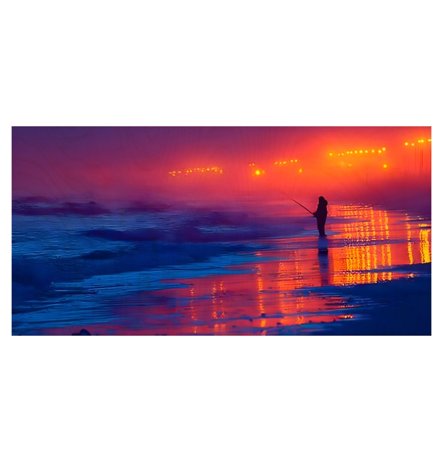 night fishing wall art living room statement print
